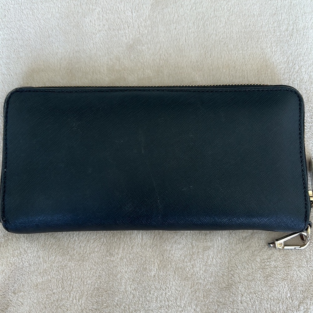 Black Michael Kors purse with gold detailing and long strap - Picture 6 of 8